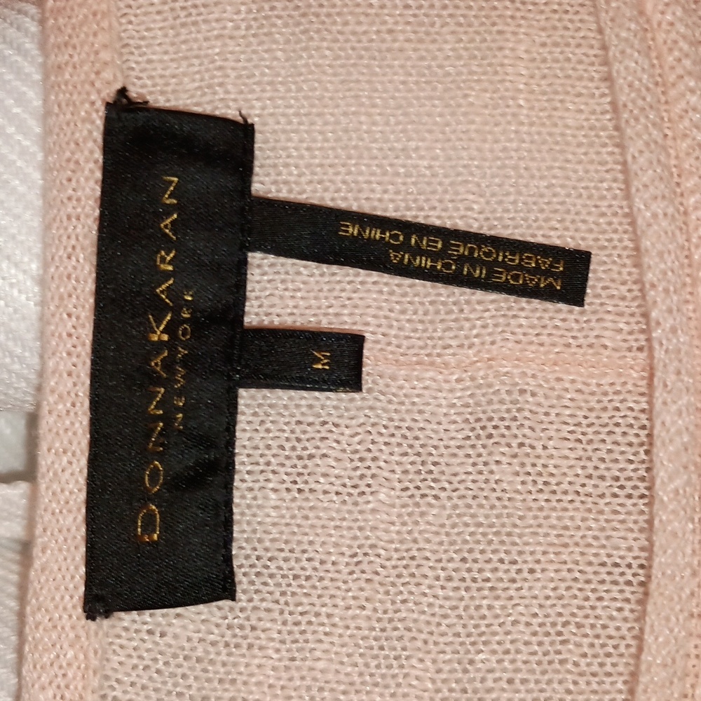 Donna Karan Knit Linen Pullover Size Medium Pink/Salmon - Picture 3 of 10